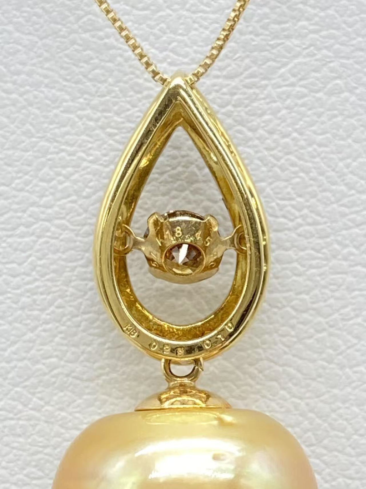 Pearl 13.6mm D0.28ct FD0.1ct K18 6.2g Necklace 
