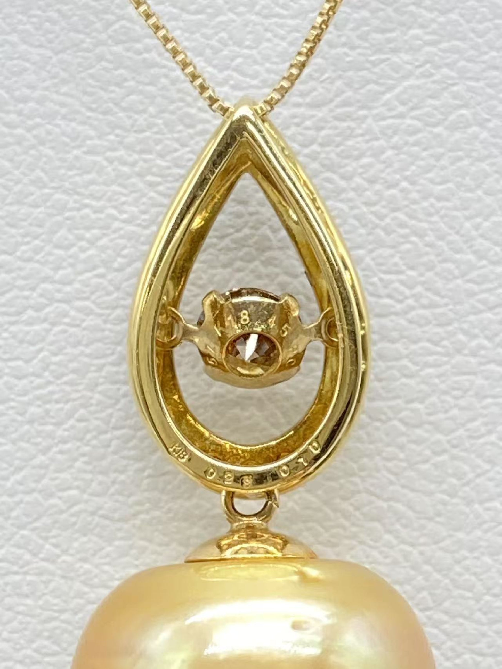 Pearl 13.6mm D0.28ct FD0.1ct K18 6.2g Necklace 