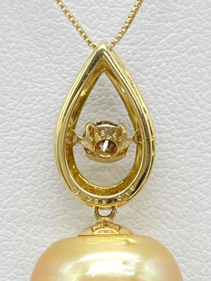 Pearl 13.6mm D0.28ct FD0.1ct K18 6.2g Necklace 