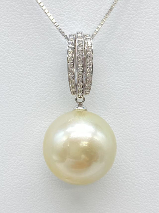 Pearl 16.7mm D0.18ct K18WG 12.1g Necklace 