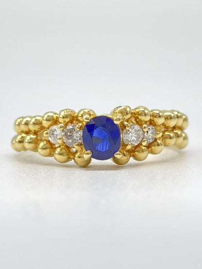 S 0.29ct D 0.14ct K18 2.6g Ring 
