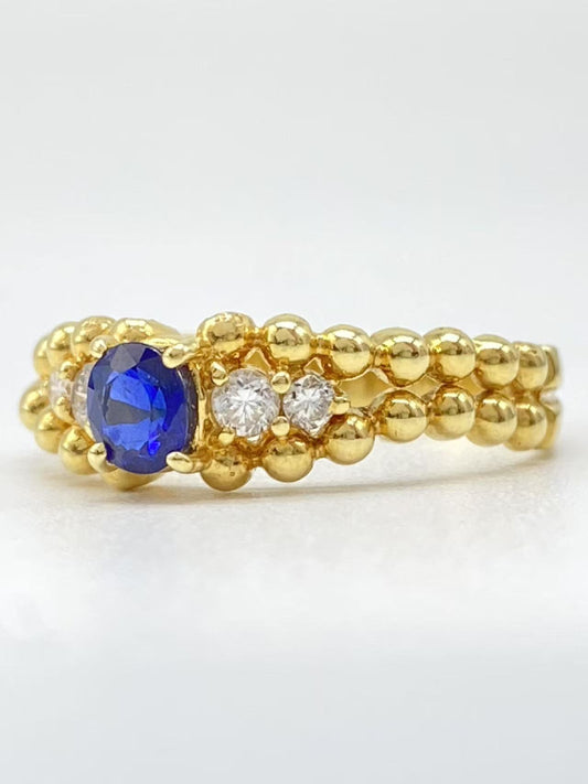 S 0.29ct D 0.14ct K18 2.6g Ring 