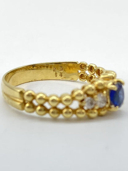 S 0.29ct D 0.14ct K18 2.6g Ring 
