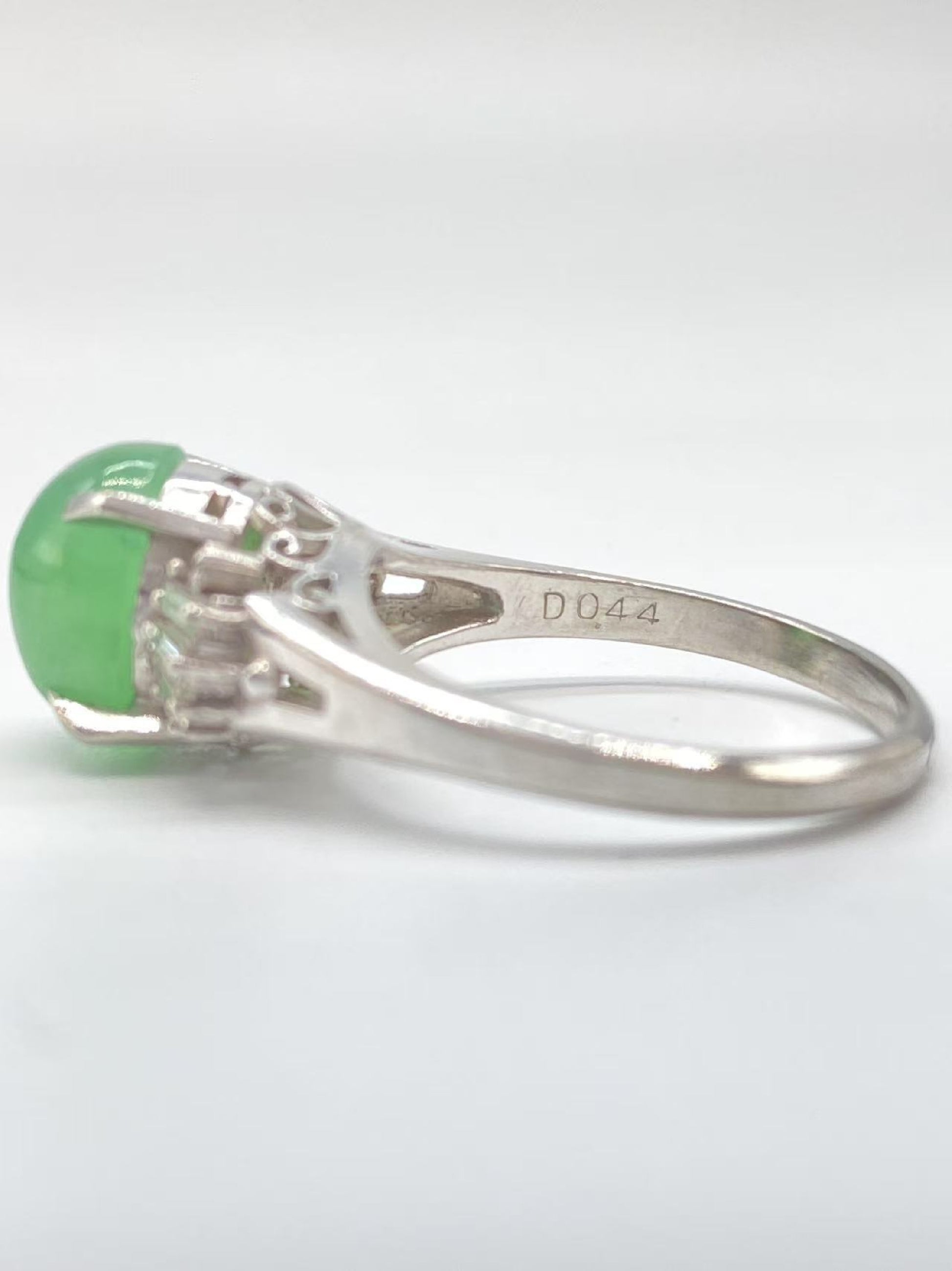 Jade 5.01ct D0.44ct PT900 7.9g Ring 