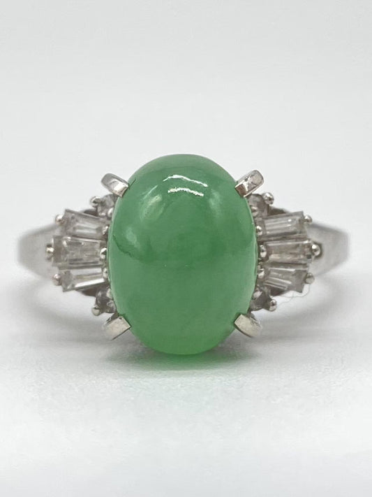 Jade 5.01ct D0.44ct PT900 7.9g Ring 