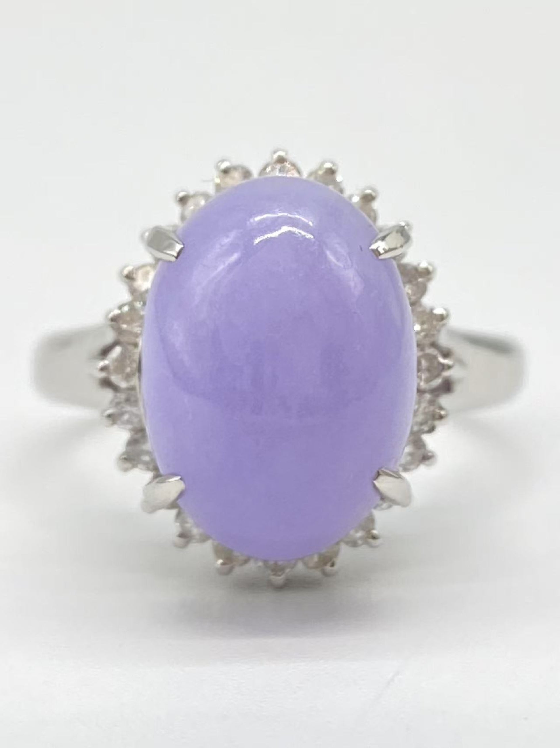 Jadeite 8.48ct D0.42ct Pt900 9.1g Ring 