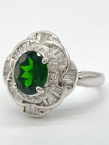 Diopside 1.23ct D0.45ct Pt900 6.2g Ring 