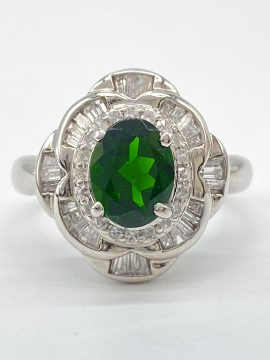 Diopside 1.23ct D0.45ct Pt900 6.2g Ring 