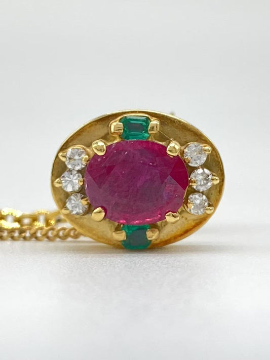 R1.04ct E0.07ct D0.11ct K18 3.1g Brooch 