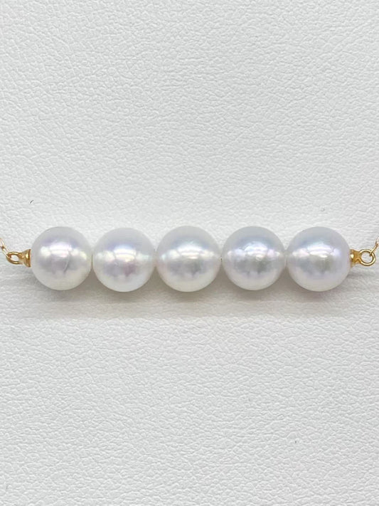 Pearl diameter approximately 7.0-7.3mm, 18K gold, 3.2g, necklace 