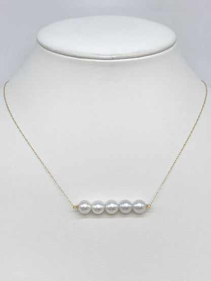 Pearl diameter approximately 7.0-7.3mm, 18K gold, 3.2g, necklace 