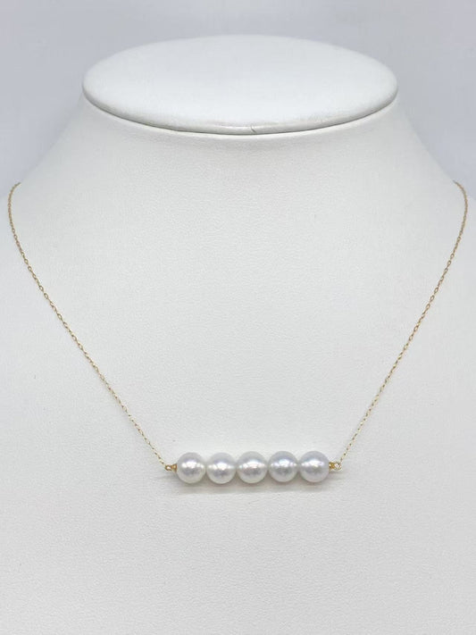 Pearl diameter approximately 7.0-7.3mm, 18K gold, 3.2g, necklace 