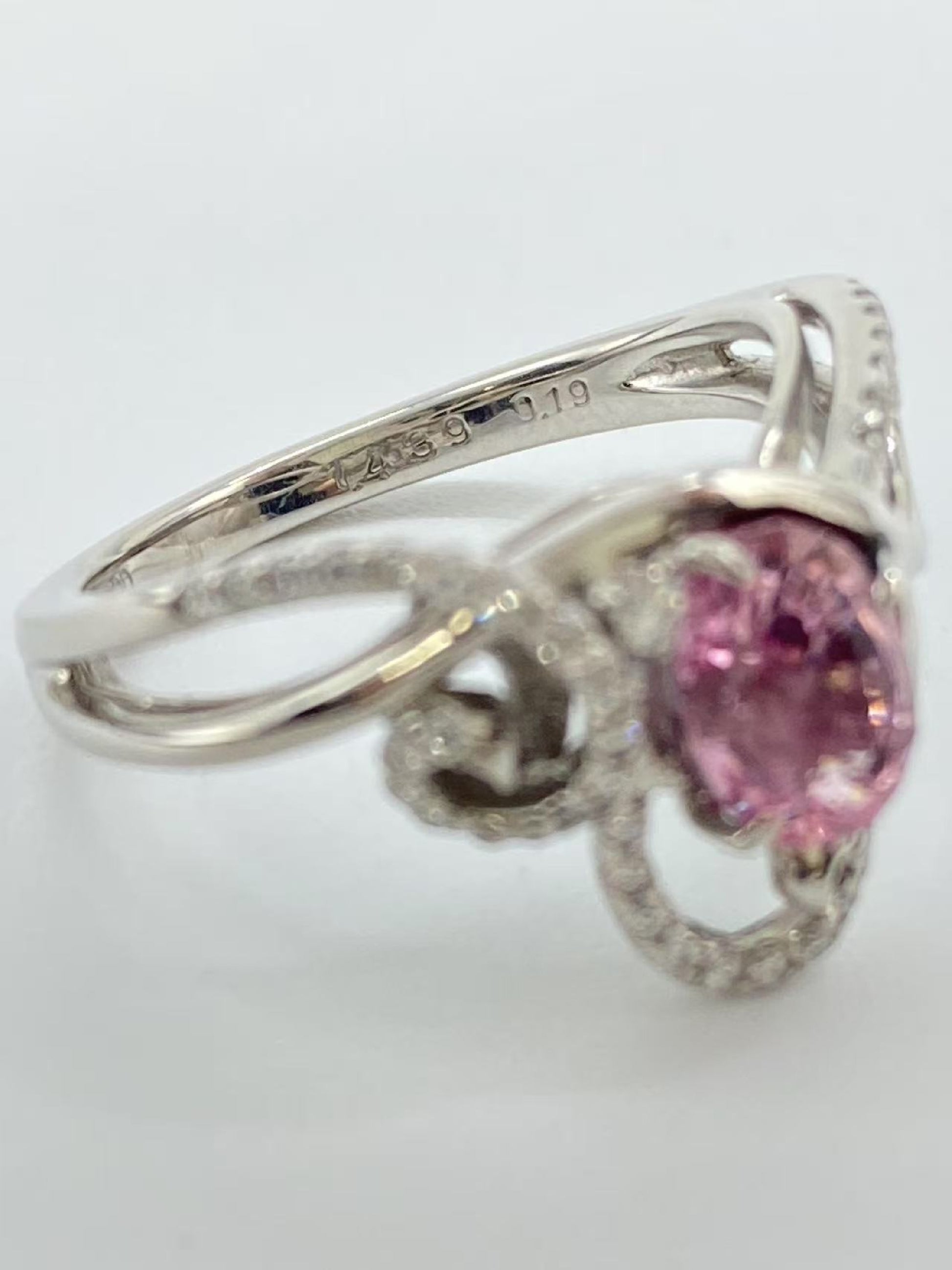 S1.439ct D0.19ct Pt900 6.0g Ring 
