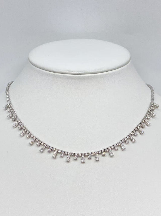 D4.0ct K18WG 16.7g Necklace 