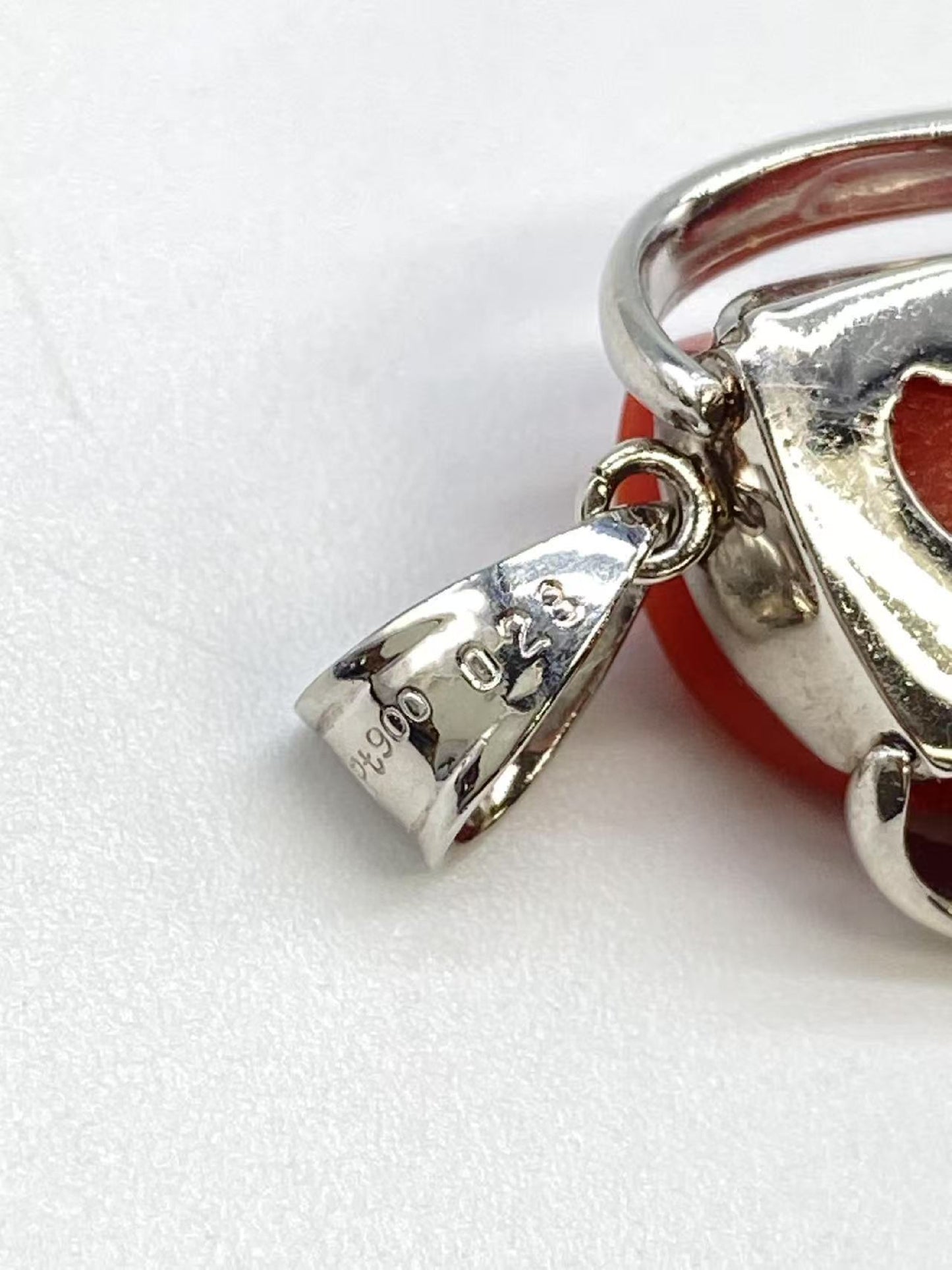 Coral D0.28ct Pt900 19.2g Pendant Top 