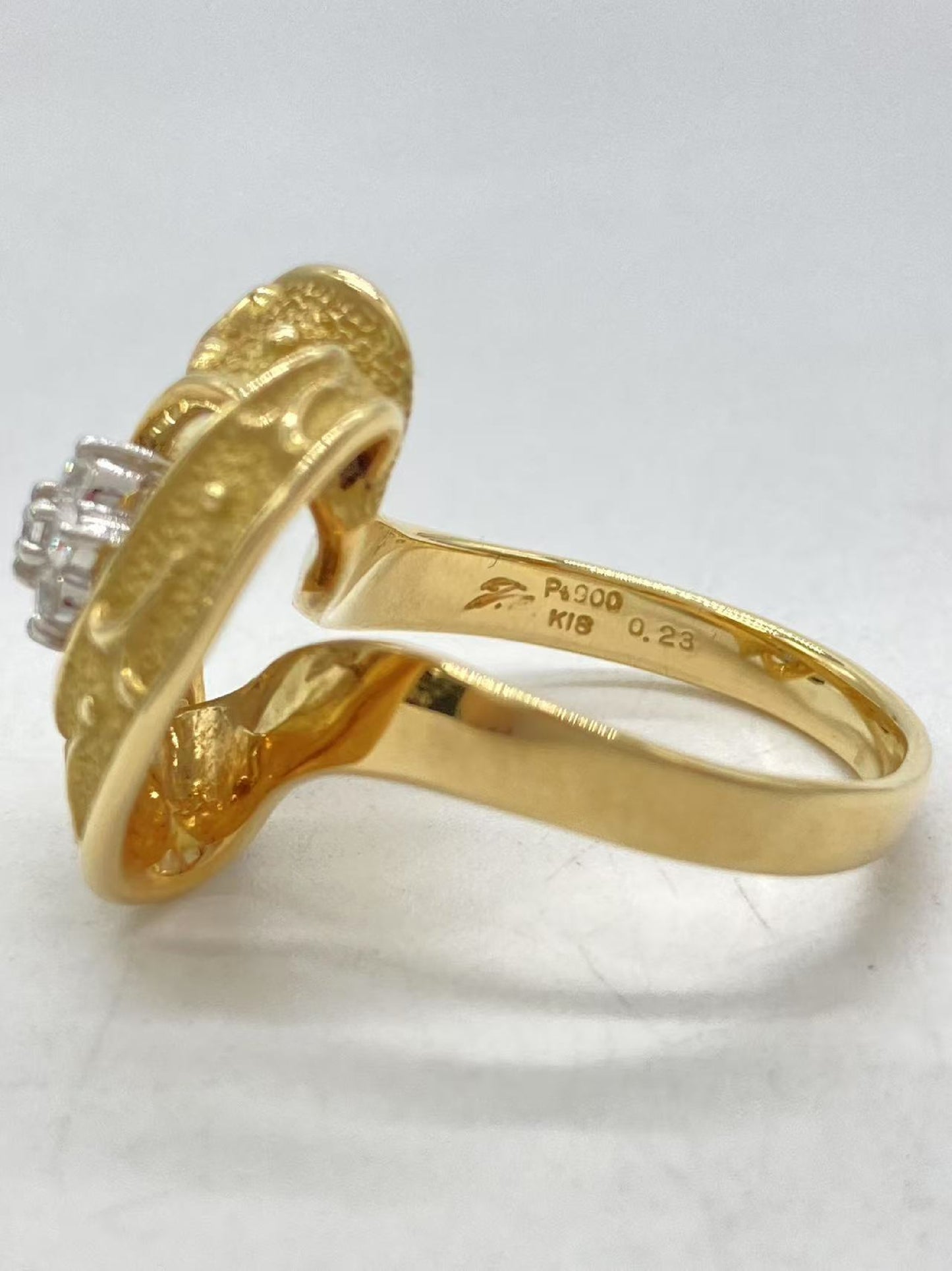 Taku Fujihira D0.23ct K18/Pt900 9.6g Ring 