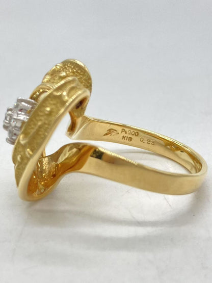Taku Fujihira D0.23ct K18/Pt900 9.6g Ring 