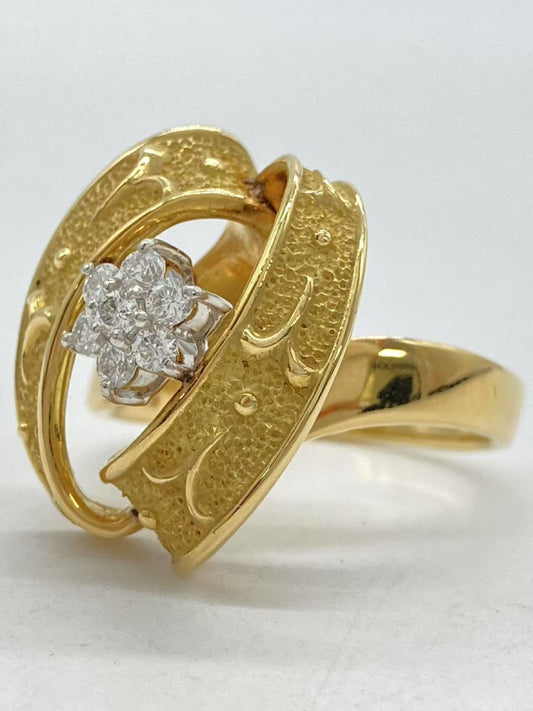 Taku Fujihira D0.23ct K18/Pt900 9.6g Ring 