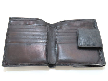 BVLGARI Bulgari Leather Bifold Wallet Black