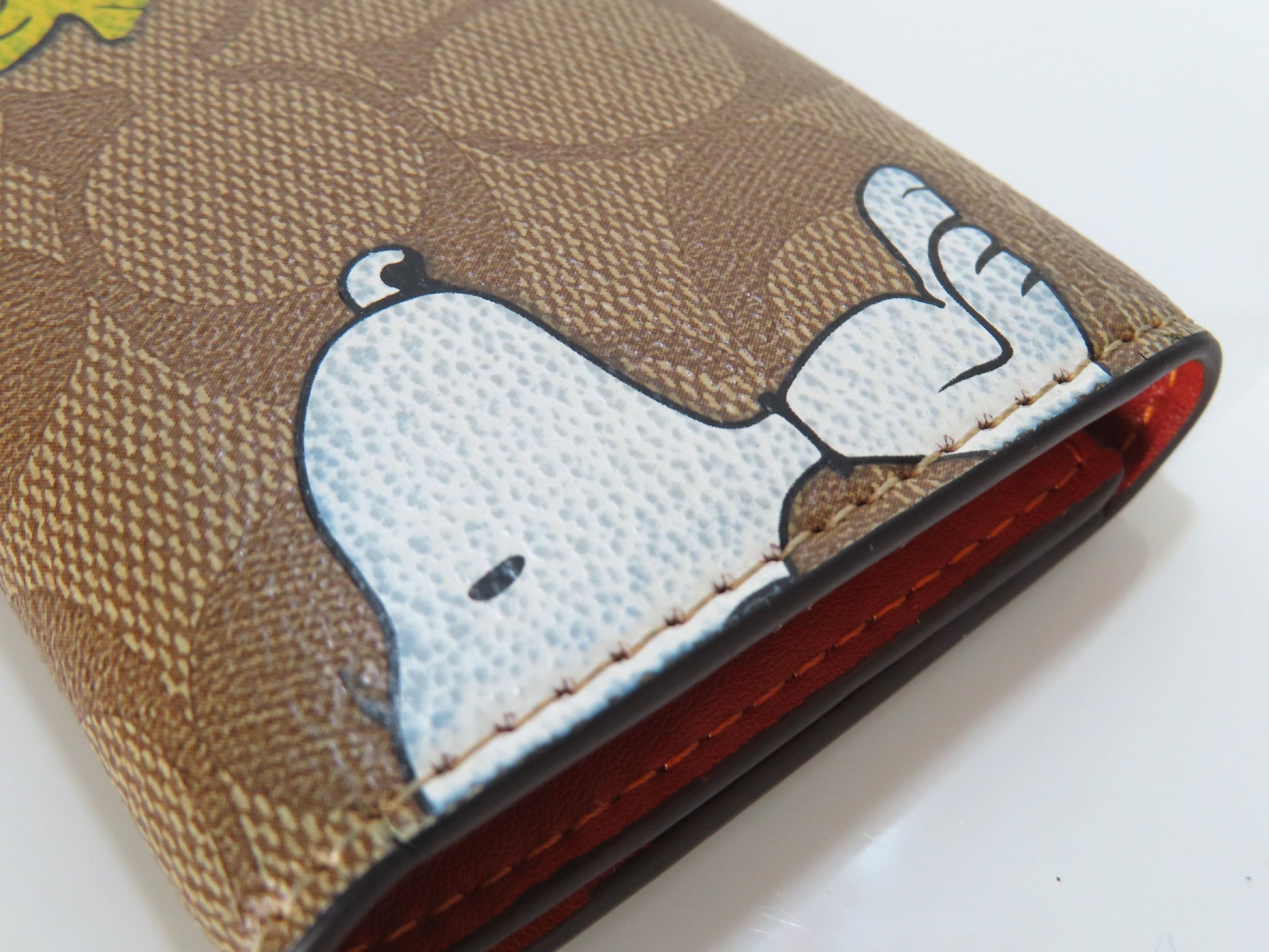 COACH Signature Snoopy PVC 5-Key Case, Brown