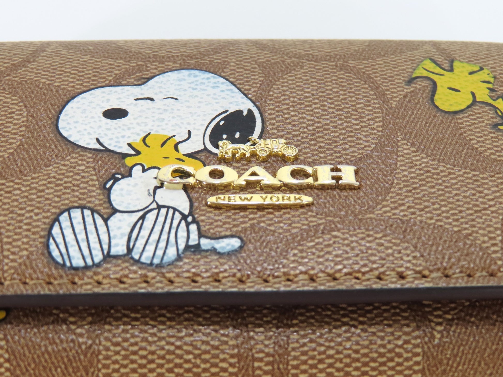 COACH Signature Snoopy PVC 5-Key Case, Brown