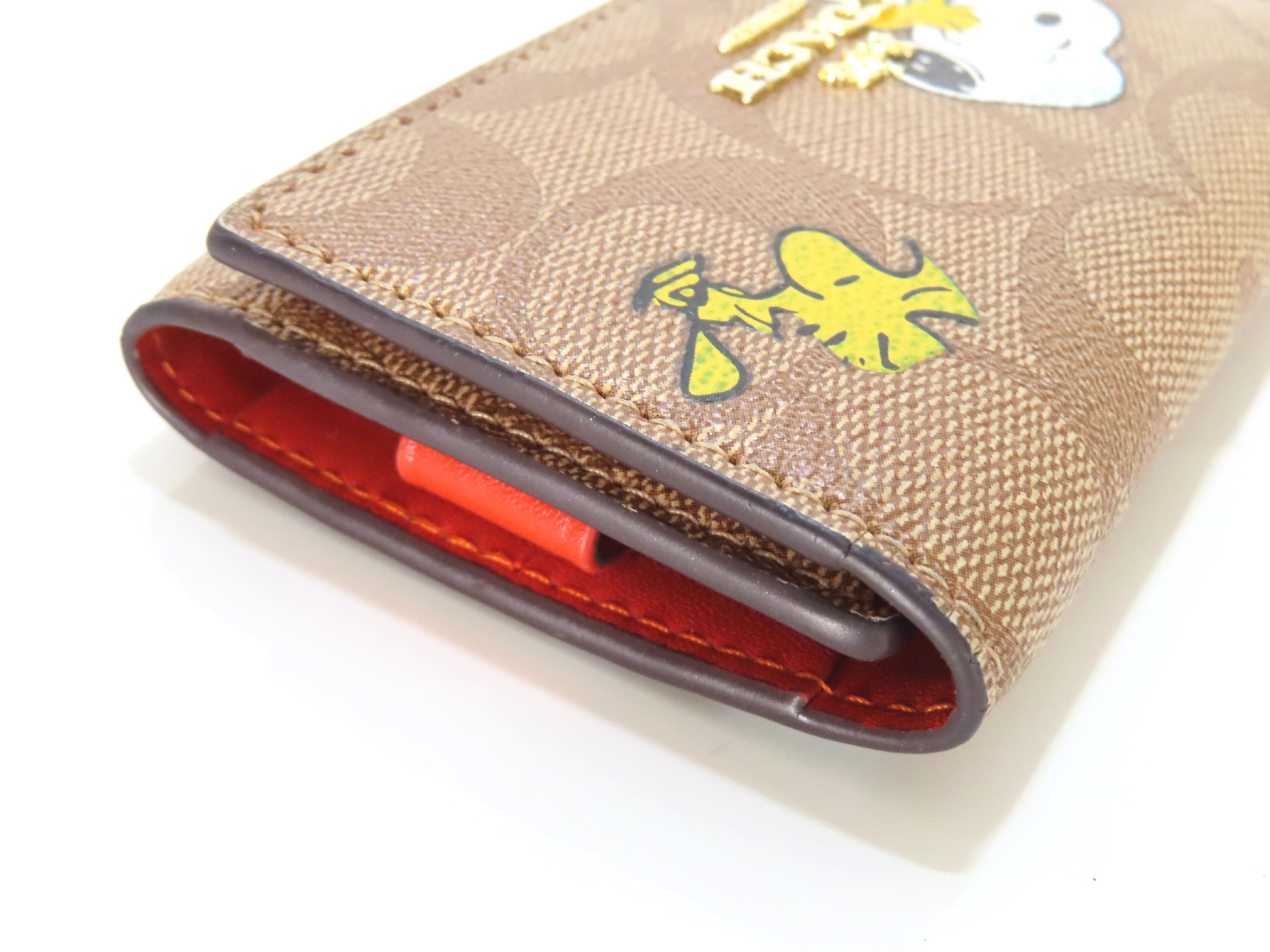 COACH Signature Snoopy PVC 5-Key Case, Brown