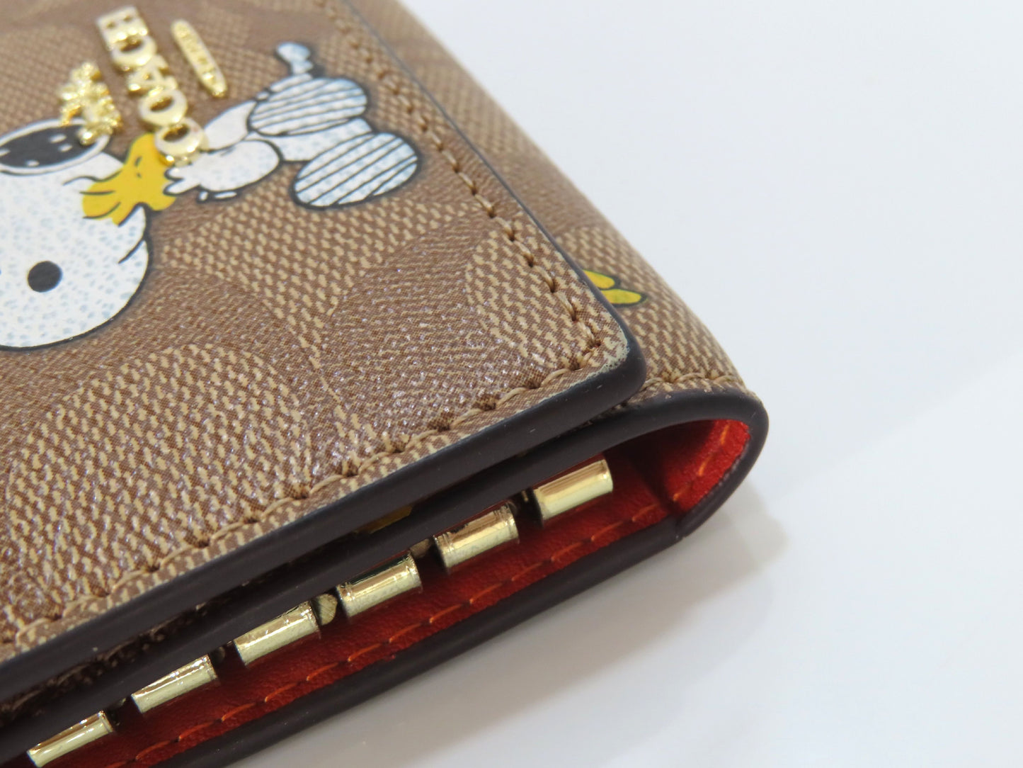 COACH Signature Snoopy PVC 5-Key Case, Brown