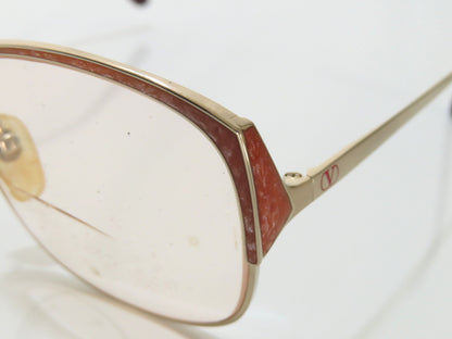  Valentino Garavani Metal Glasses 5200 Gold x Bordeaux Sunglasses