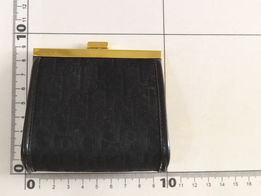 Christian Dior Trotter Nylon Canvas Clasp Wallet, Black