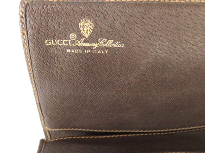 GUCCI Old Gucci GG Supreme x Leather Long Wallet 01 03 02 Brown Wallet