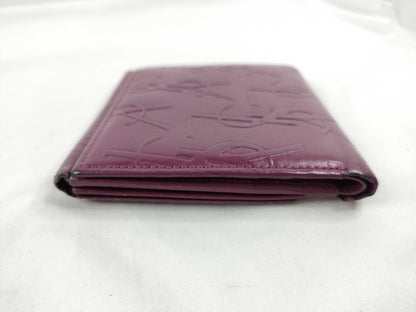 Yves Saint Laurent Leather Bifold Wallet Purple