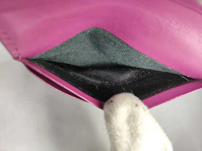 Yves Saint Laurent Leather Bifold Wallet Purple