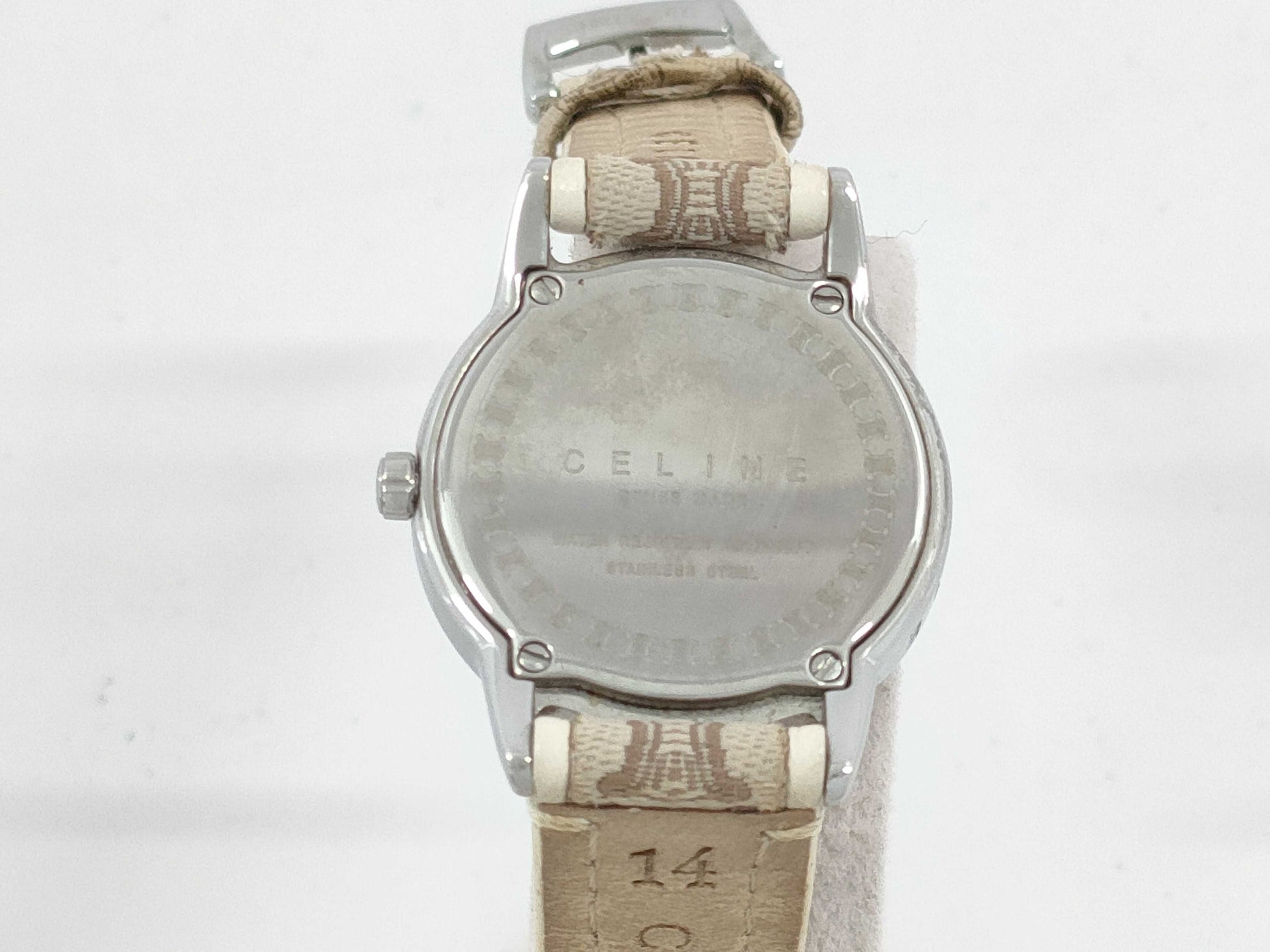 CELINE QZ Women's Watch with White Shell Dial, Not Working, No Operational Guarantee