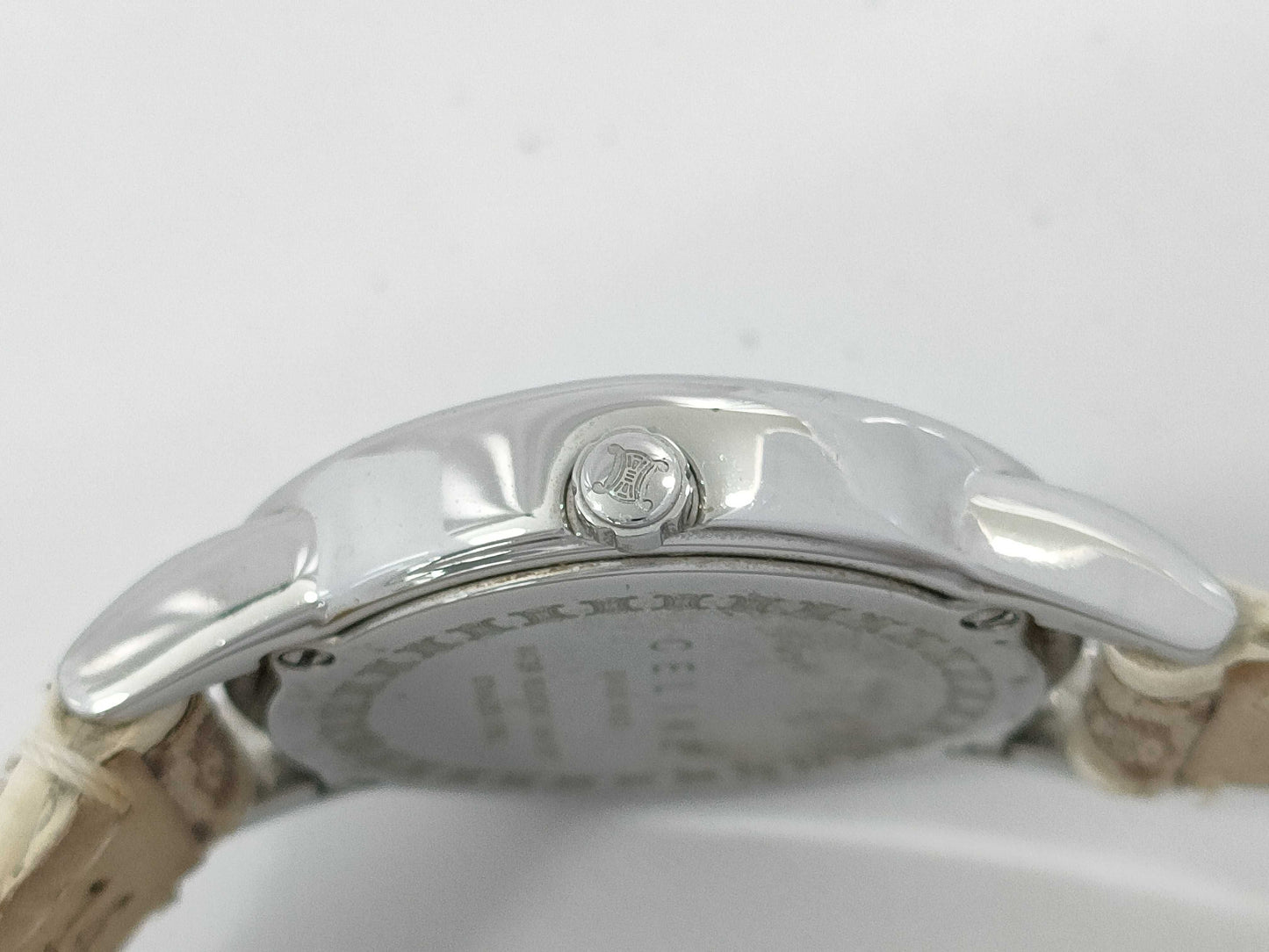 CELINE QZ Women's Watch with White Shell Dial, Not Working, No Operational Guarantee