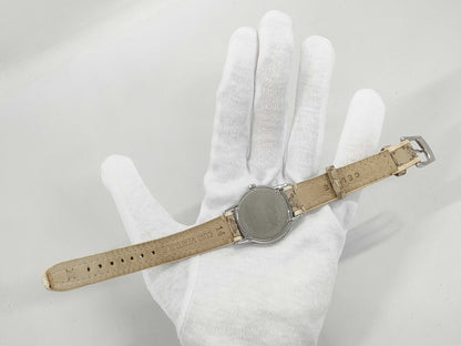 CELINE QZ Women's Watch with White Shell Dial, Not Working, No Operational Guarantee