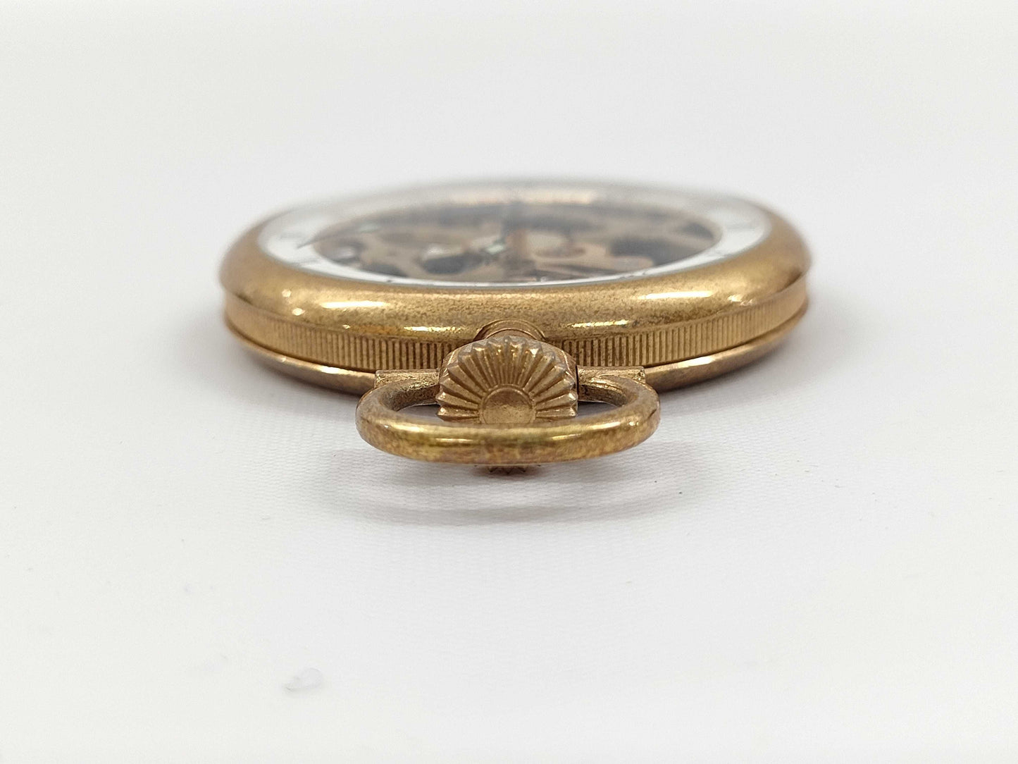 Guzet Hand-Wound Skeleton Dial Pocket Watch