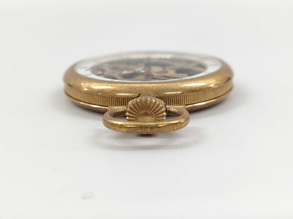 Guzet Hand-Wound Skeleton Dial Pocket Watch