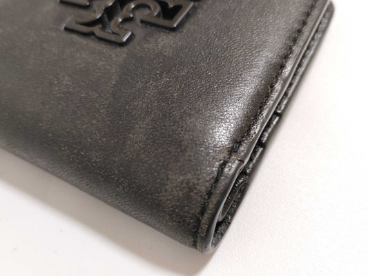 Tory Burch Logo Leather Bifold Wallet Black