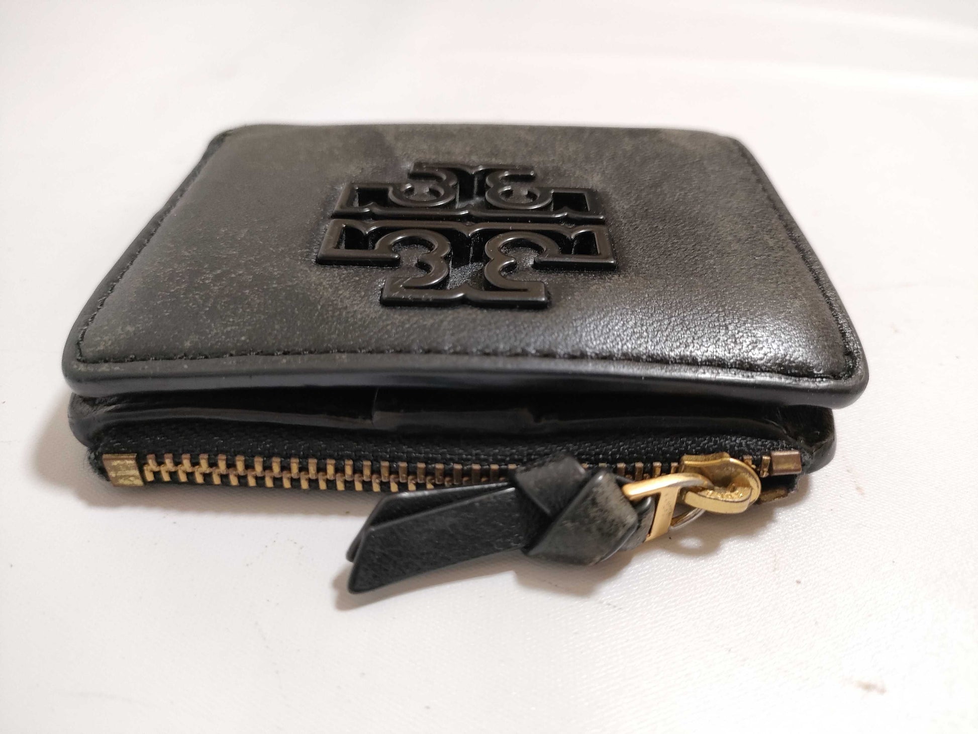 Tory Burch Logo Leather Bifold Wallet Black