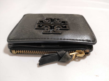 Tory Burch Logo Leather Bifold Wallet Black