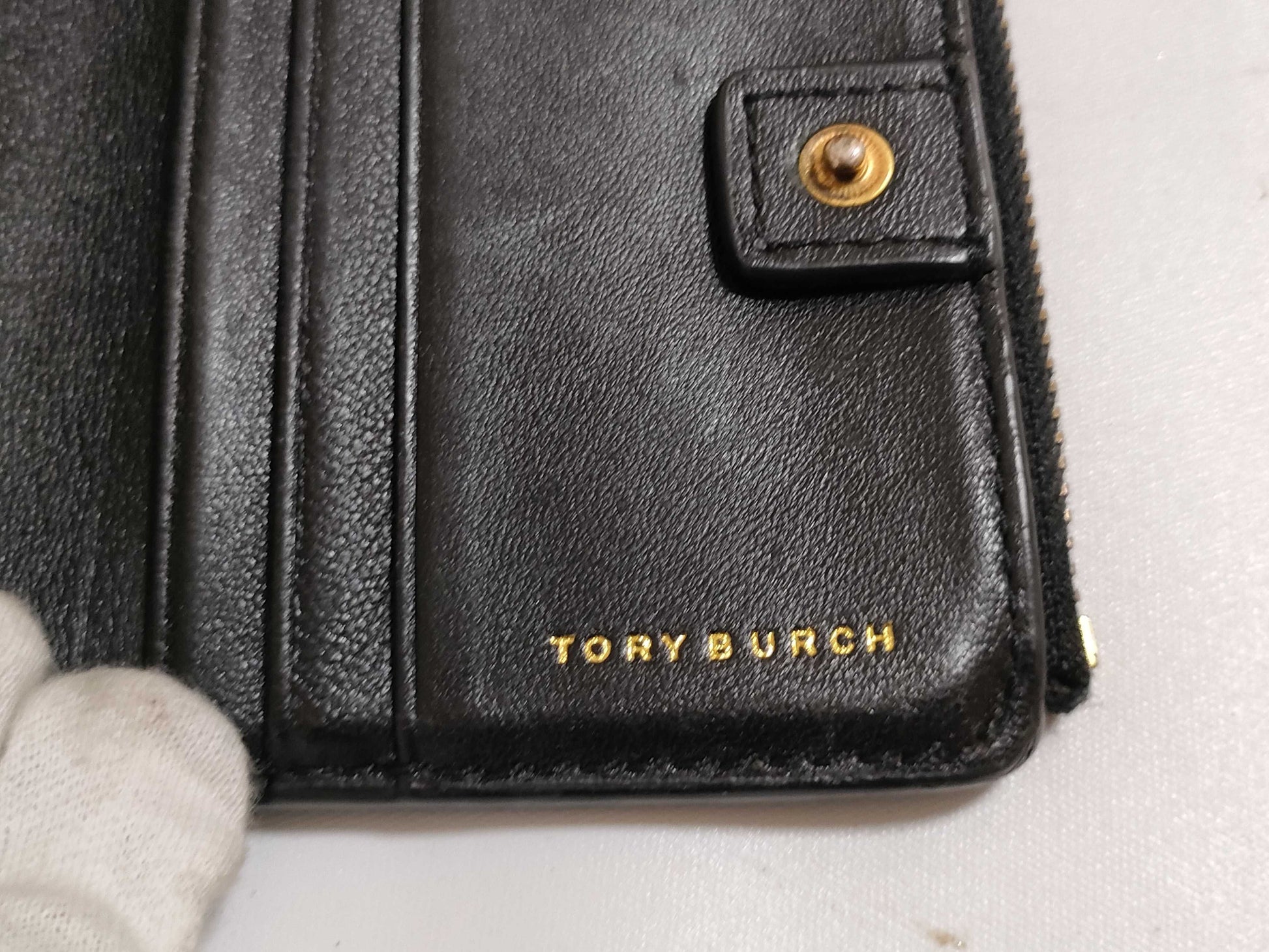 Tory Burch Logo Leather Bifold Wallet Black