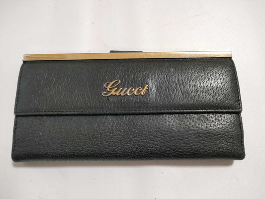 GUCCI Leather Long Wallet 170370403075 Black Wallet