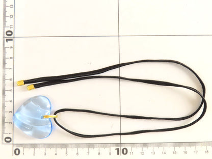 Baccarat Crystal Necklace with Cord and GP, Blue and Black