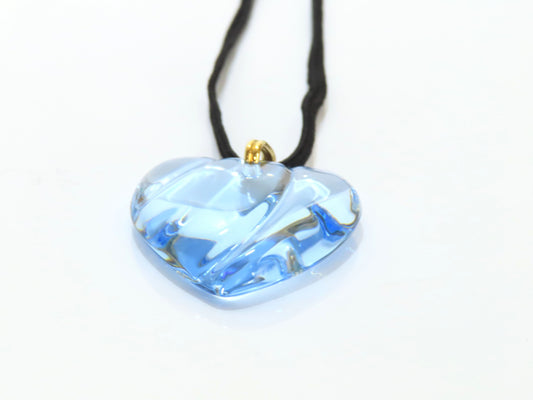 Baccarat Crystal Necklace with Cord and GP, Blue and Black