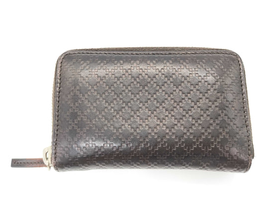 GUCCI GG Leather Zip-Around Coin Case 250465/203887 Brown