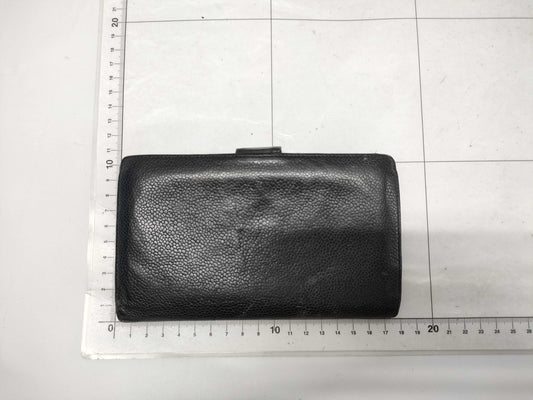 CHANEL Coco Mark Caviar Leather Long Wallet Black 7927409 Wallet