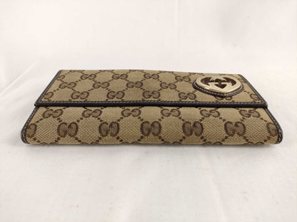 GUCCI Lovely Heart Double-Hook GG Canvas Long Wallet 245723/3661 Wallet