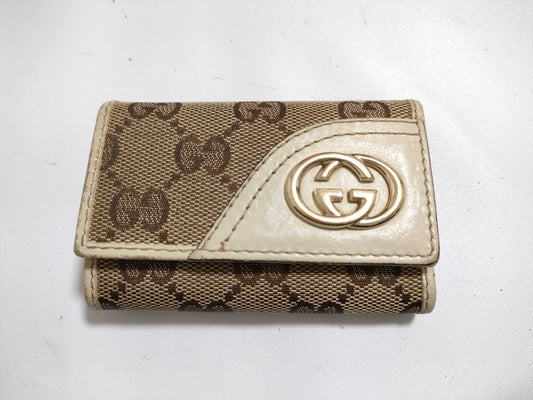 GUCCI GG Canvas 6-Key Case 181599/0416 Brown Key Case/Key Holder