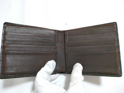 LOEWE Leather Bi-fold Wallet Brown