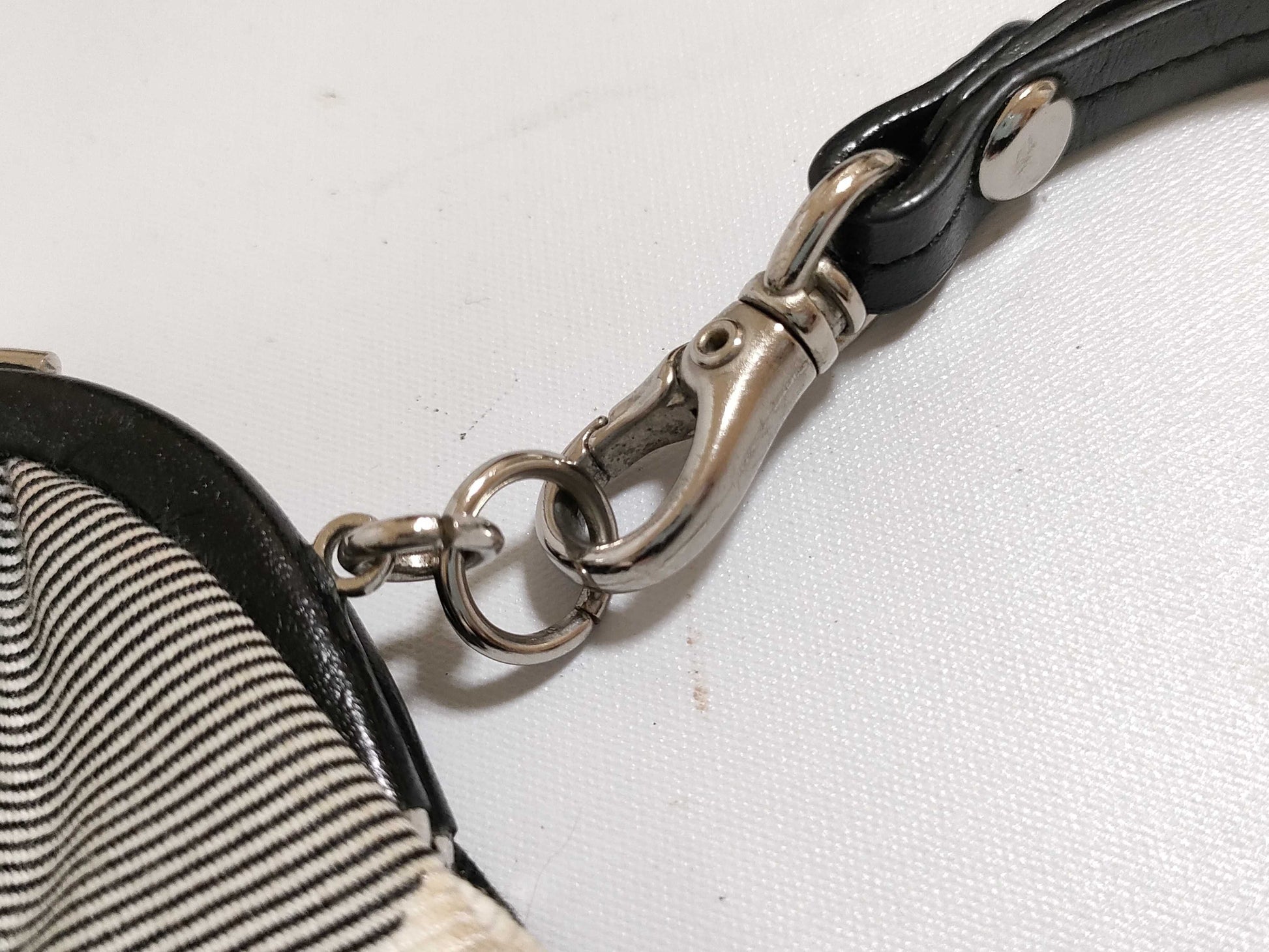 BURBERRY Check Pattern Nylon Canvas Coin Case, Black